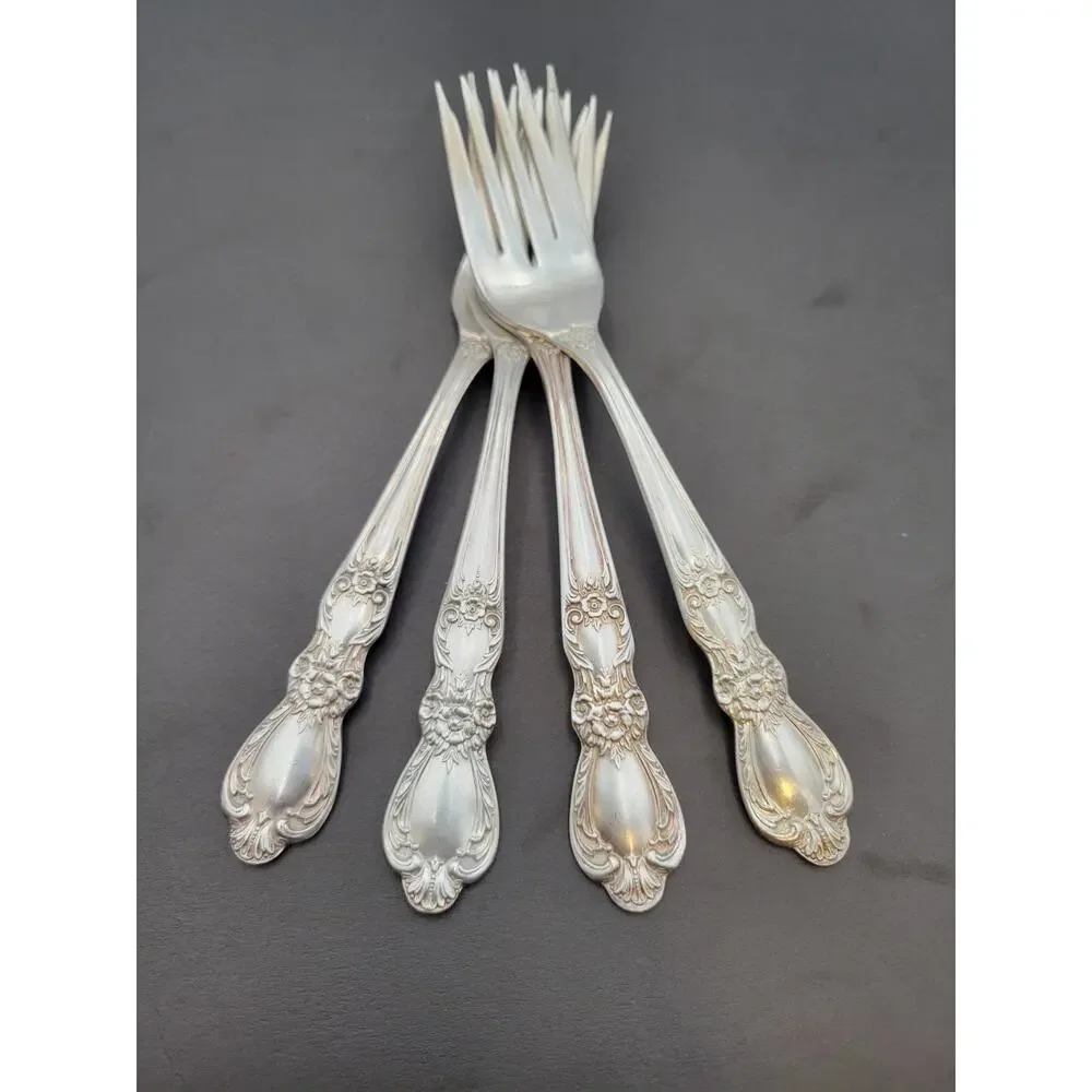 1847 IS Rogers Bros Silverware Set Of 4 HERITAGE Flatware Salad Forks
